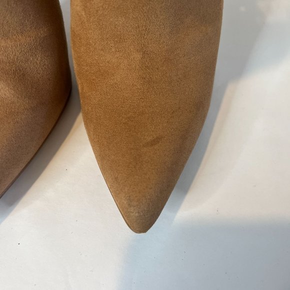 Aldo Women's Tuxedo Suede Pointed Toe Ankle Boots Tan Size 5 - Picture 6 of 11
